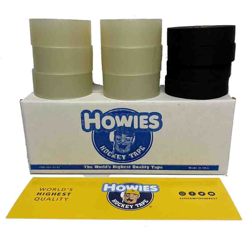 Howies Tape Box - 4 x black cloth t. / 6 x clear t. schmal<br>