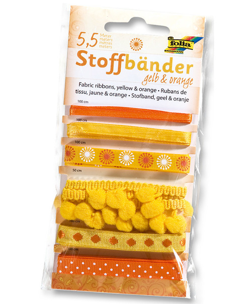 Folia Stoffbänder gelb/orange<br>