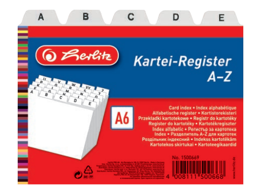 Herlitz Kartei-Register A6 quer A-Z<br>