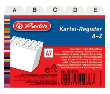 Herlitz Kartei-Register A7 quer A-Z<br>