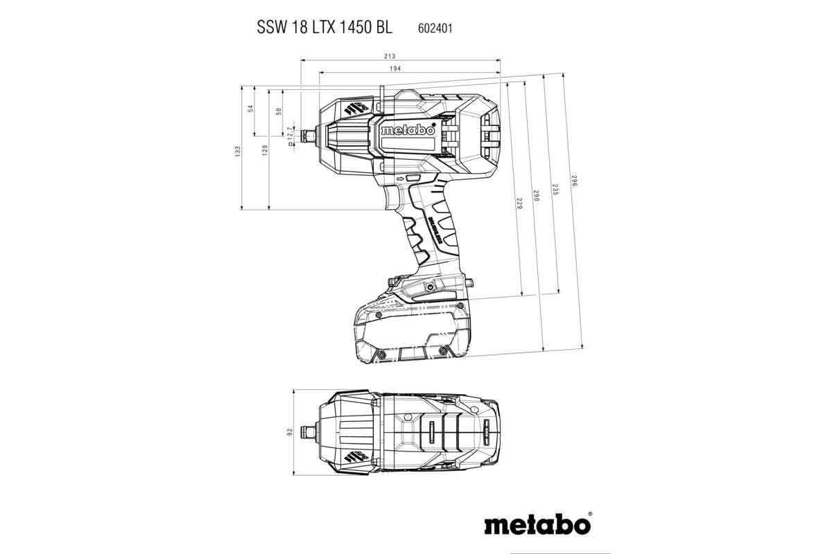 Akku-Schlagschrauber SSW 18 LTX 1450 BL (602401660); metaBOX 145 L<br>