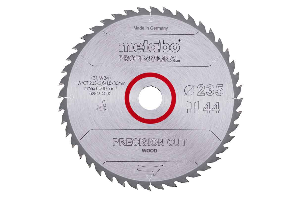 Sägeblatt precision cut wood - professional", 235x30, Z44 WZ 15°  (628494000)"<br>