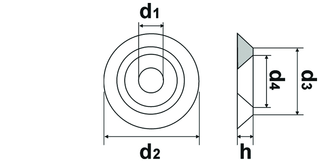 Senkscheiben für Schrauben M10 blau verzinkt 11,0/30,0/6,5 mm<br>