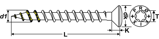 PROFIX PRO-PLUS LK.o.S.4,5x 30 Vollgewinde, vernickelt    T20<br>