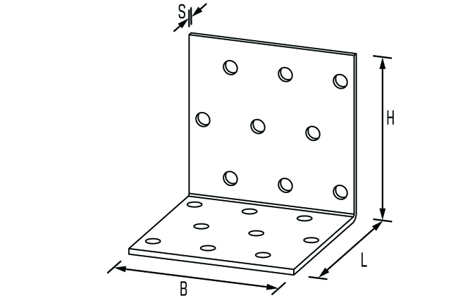 Lochplattenwink. 60x100x60x2,5 Stahlblech sendzimirverz.<br>