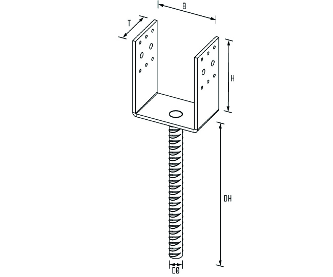 Stützenfuss Typ U90 i.Bet. 90 Dolle 20x250 St. feuerverzinkt<br>