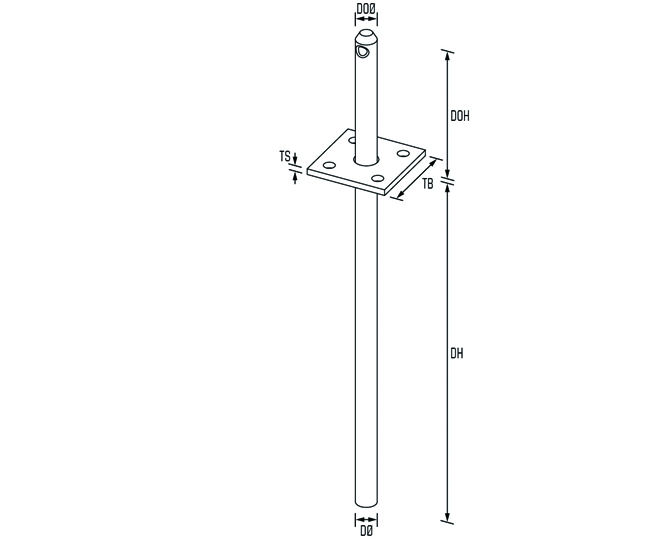 Stützenf. Typ D i.B. 100x100x6 Dolle 20x120+374 feuerverzinkt<br>