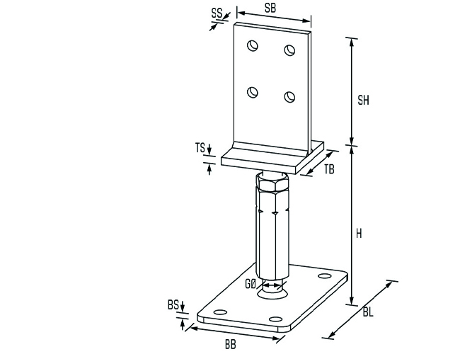 Stü.f. T.T01H a.B.hv. 80x130x8 Dolle M20x150-200 St.bl.verz.<br>