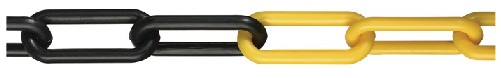 Chaîne de barrage en plastique 6 mm jaune/ noir, longueur 25 m