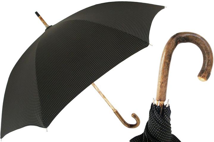 Herrenschirm schwarz Punkte