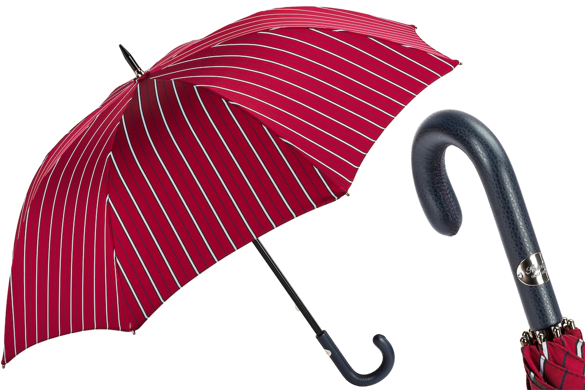 Pasotti Herrenschirm rot gestreift