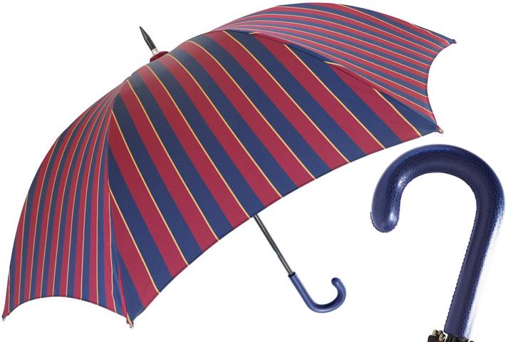 Herrenschirm rot blau gestreift 