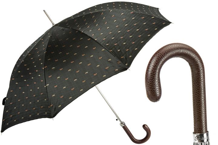 Italienischen Regenschirm mit Ledergriff