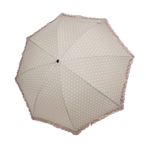 Zu Regenschirm weißer Taschenschirm Punkte Rüschen Damenschirm Auf Automatik 
