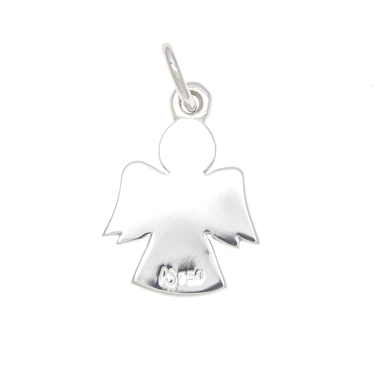 Anhänger mit Schutzengel in Weissgold