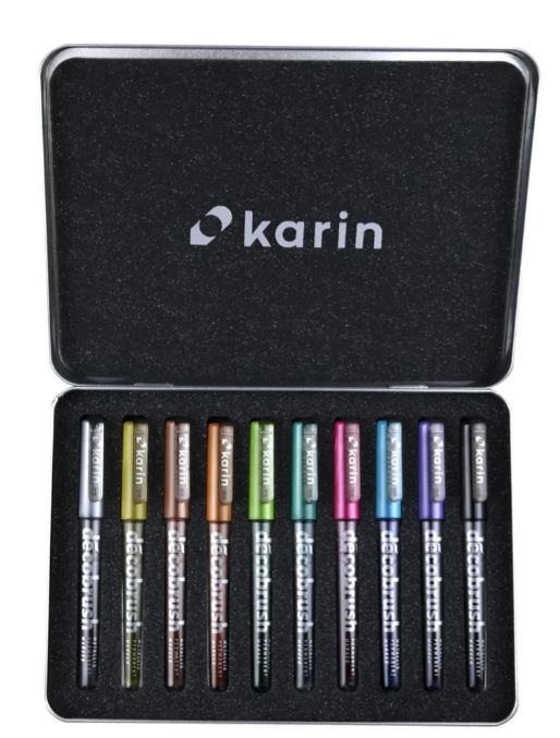 KARIN Deco Brush Metallic, Metallbox 10 Stück