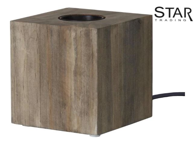 Tischleuchte KUB E27 Holz<br>