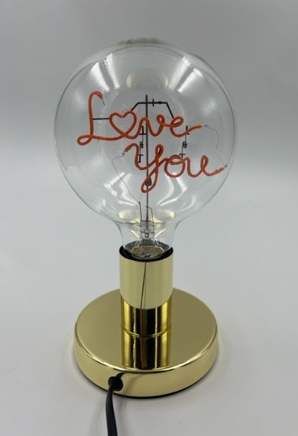 Glühbirne transparent Message in the bulb "Love you"<br>