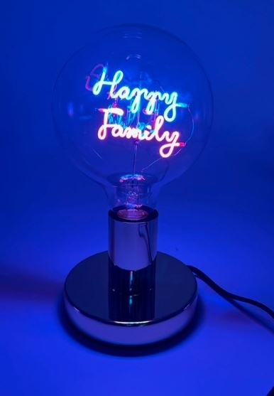 Glühbirne transparent Message in the bulb "Happy Family"<br>