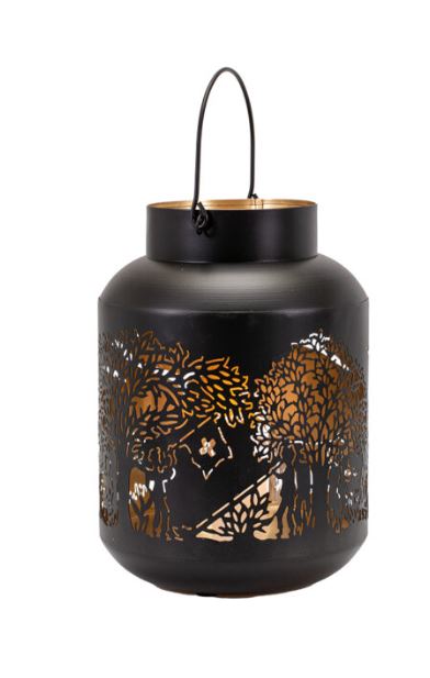 Laterne Scherenschnitt “Bergchilbi” rund schwarz