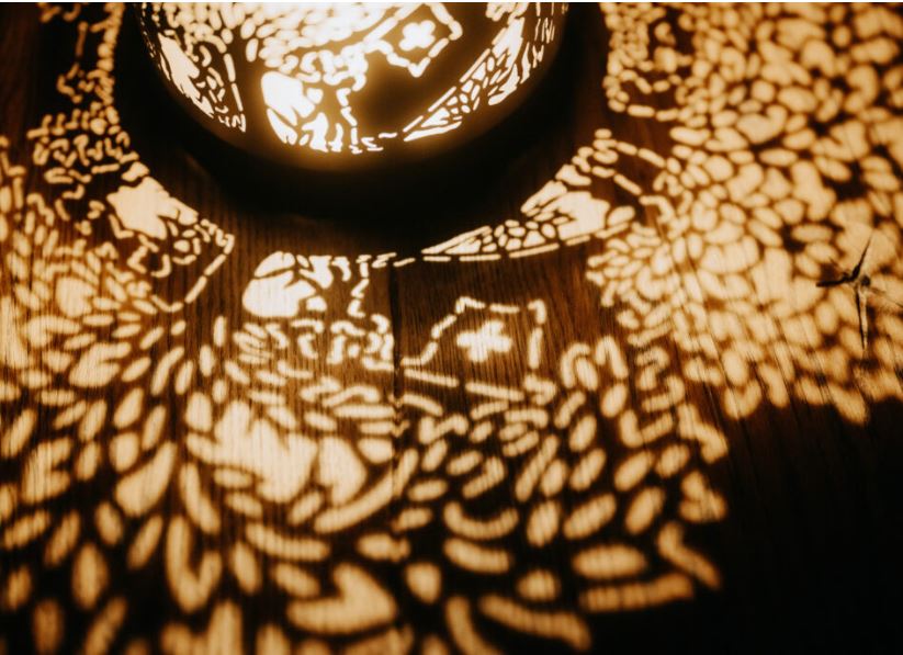 Laterne Scherenschnitt “Bergchilbi” rund schwarz