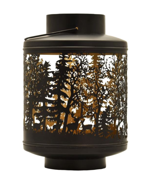 Laterne “La Forêt” rund schwarz