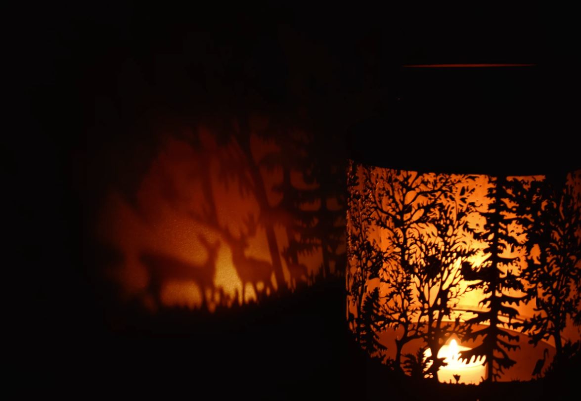 Laterne “La Forêt” rund schwarz