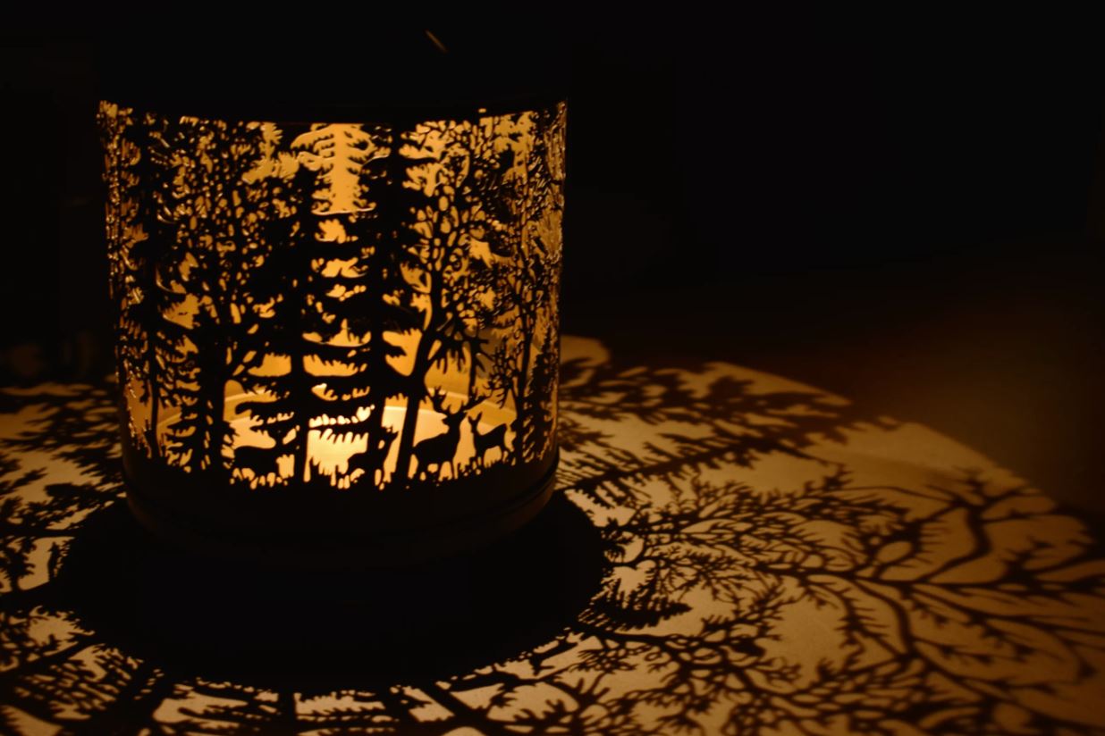 Laterne “La Forêt” rund schwarz