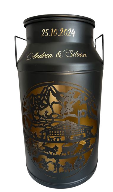 Milchkannen Laterne Le Chalet schwarz gross