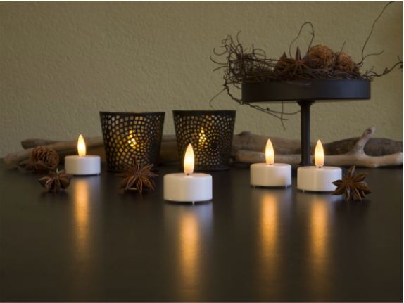 Teelicht LED weiss 6 Stk. mit Timer 5h on / 19h off