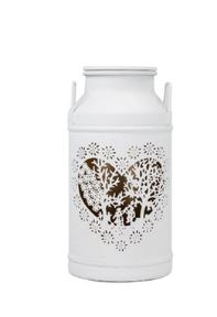 Milchkannen Laterne Les Amoureux weiss mini