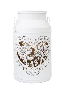 Milchkannen Laterne Les Amoureux weiss midi