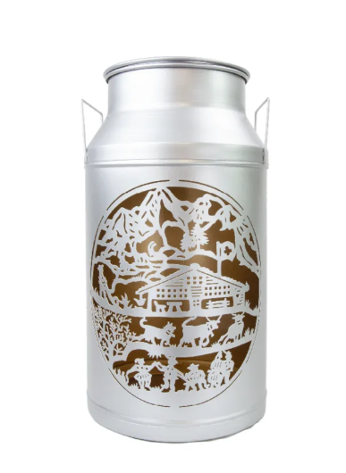 Milchkannen Laterne Le Chalet silber gross