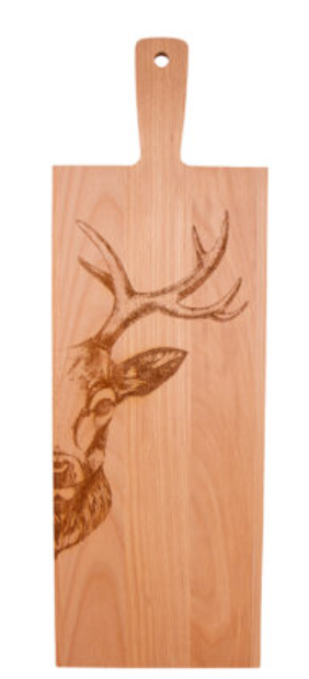 Kadastar Holzbrett “Hirsch Zoom”, 60x20x2 cm, Buche