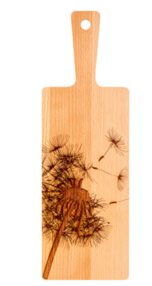 Kadastar Holzbrett “Pusteblume Zoom”, 40x13x2 cm, Buche