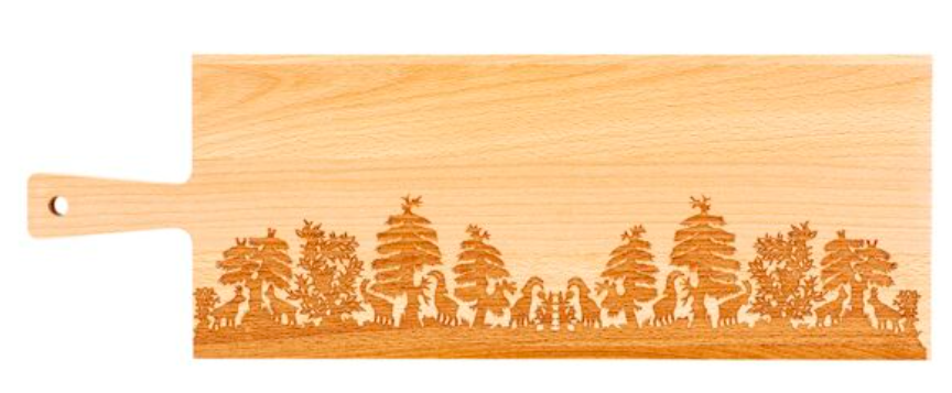 Kadastar Holzbrett “Steinböcke”, 60x20x2 cm, Buche