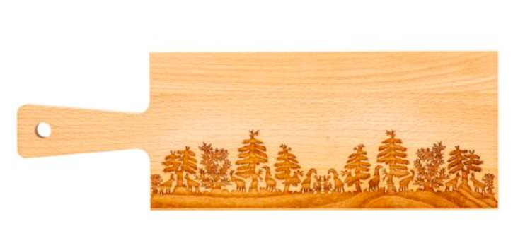 Kadastar Holzbrett “Steinböcke”, 40x13x2 cm, Buche