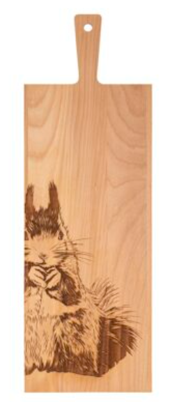 Kadastar Holzbrett “Eichhörnchen”, 60x20x2 cm, Buche