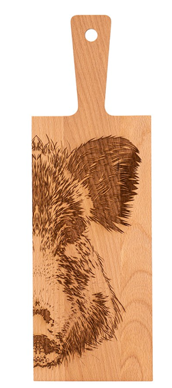 Kadastar Holzbrett “Wildschwein Zoom”, 40x13x2 cm, Buche
