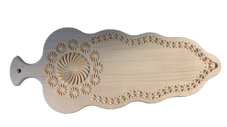 Zopfbrett Standard in Bergahorn, CNC-geschnitzt, 51 cm