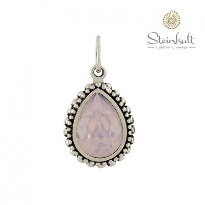 Anhänger Steinkult, Amber, Swarovski, Rosewater Opal