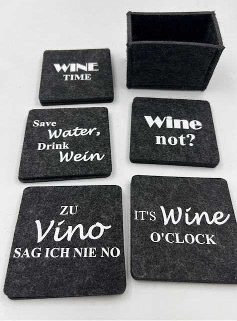 Filzuntersetzer Wein dunkel, eckig