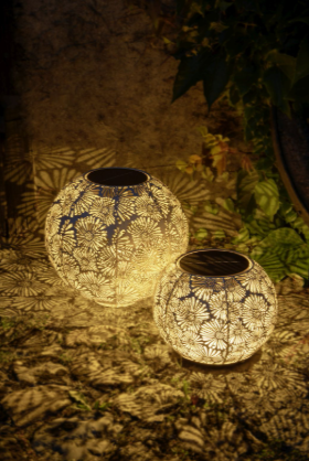 STT Solar Laterne Antic Globe Blossom