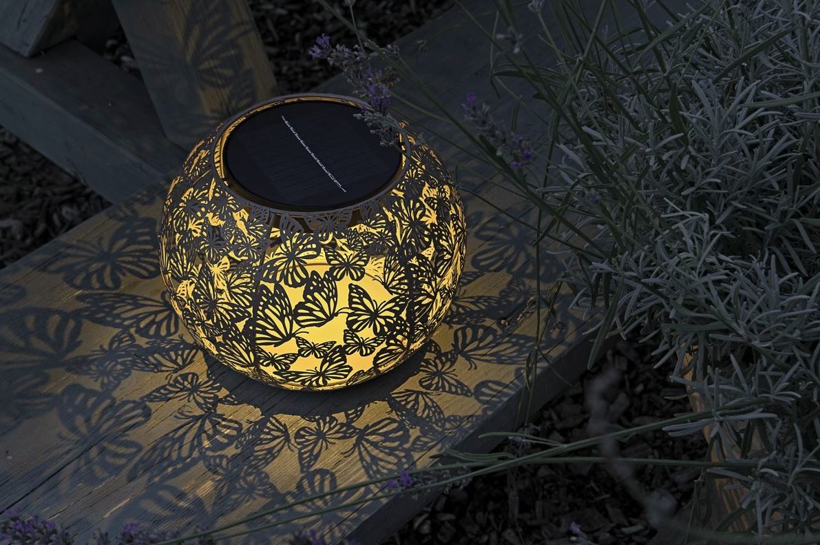 STT Solar Laterne Antic Globe Farfalla