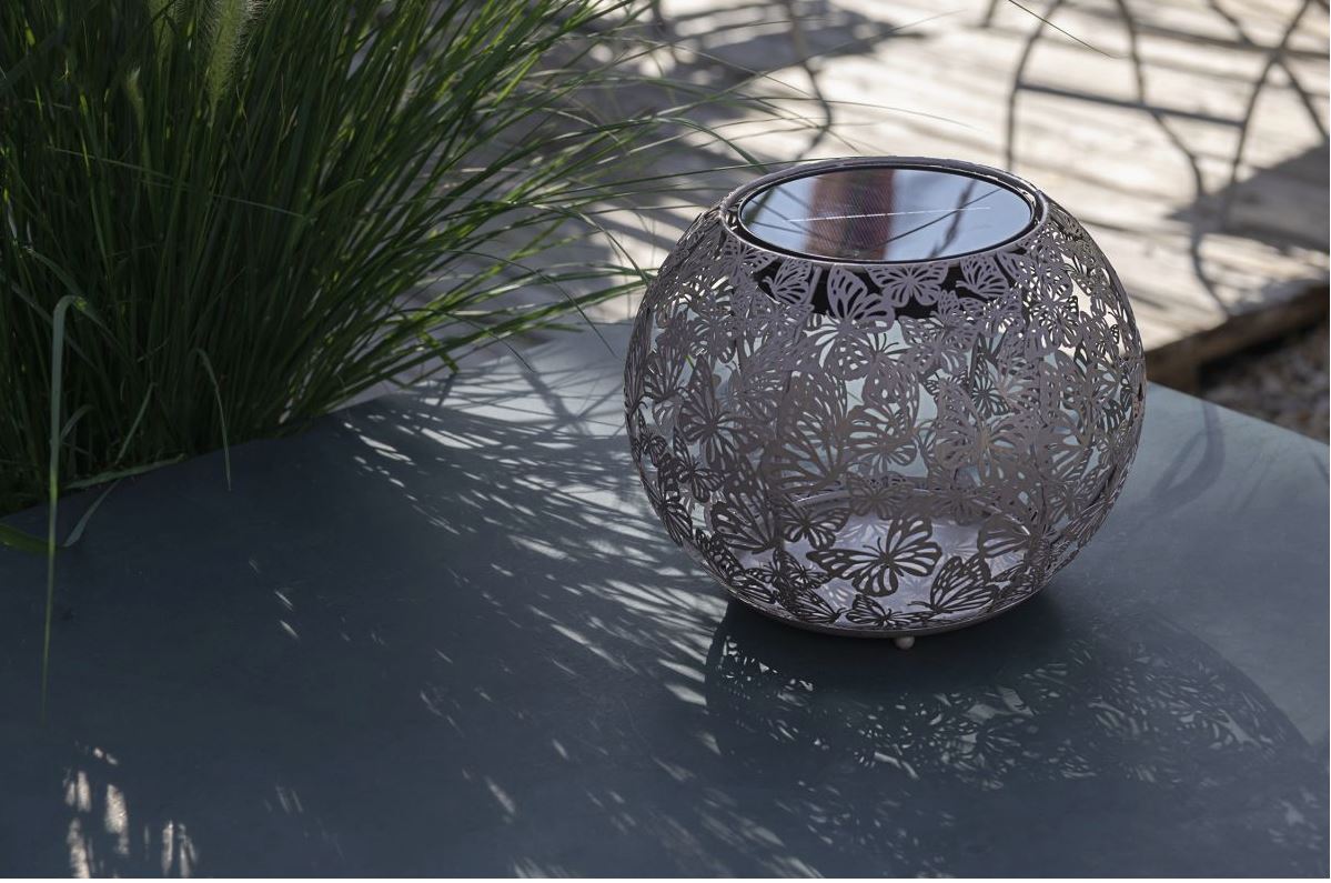 STT Solar Laterne Antic Globe Farfalla