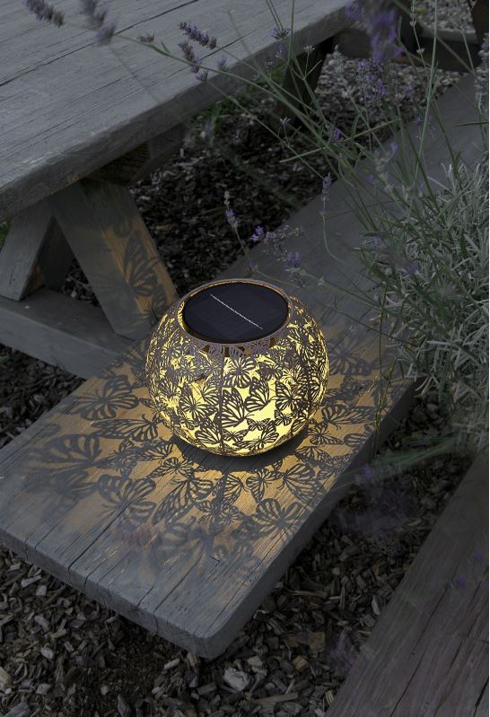 STT Solar Laterne Antic Globe Farfalla