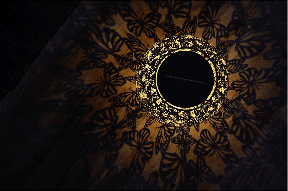 STT Solar Laterne Antic Globe Farfalla