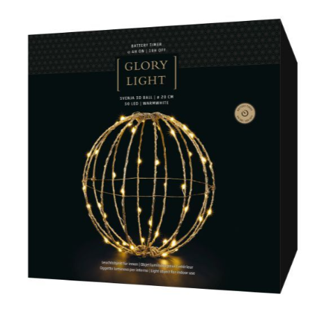 STT Svenja 3D Ball, Ø 20 cm, gold, für Innen