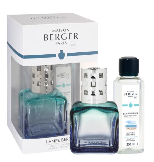 Lampe Berger Geschenkset Glaçon türkis-blau
