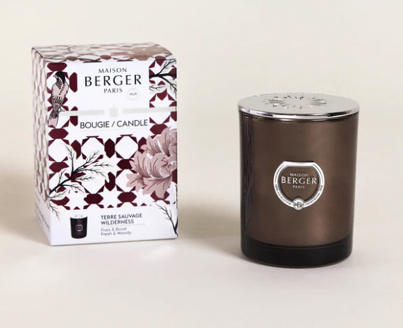 Lampe Berger Duftkerze Prisme Schwarz – Terre Sauvage 240 g
